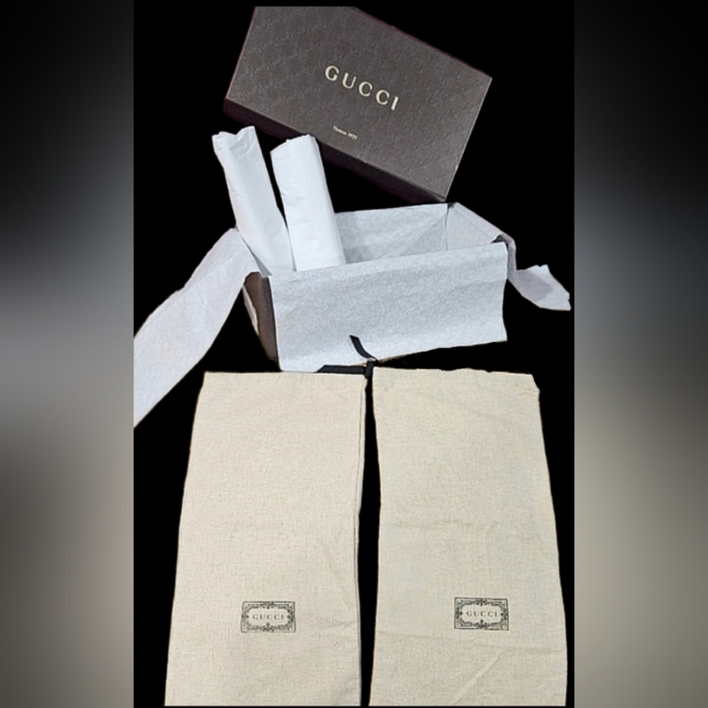 NWT Gucci Ellesmere Sandal Shoe Box 2 Dust Bags Tissue Inserts Packaging Set
